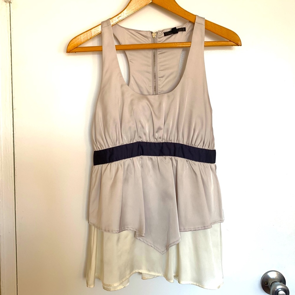 Silky zipper back top